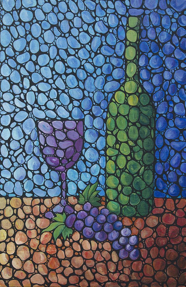 Wine bottle pebbles